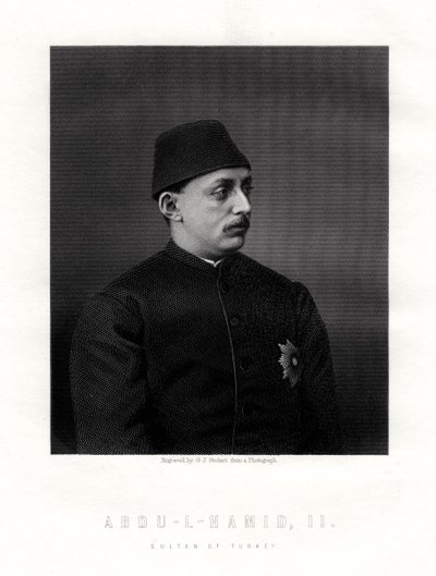 Abd-ul-Hamid II, sidste sultan fra Det Osmanniske Rige, 1800-tallet. af George J. Stodart