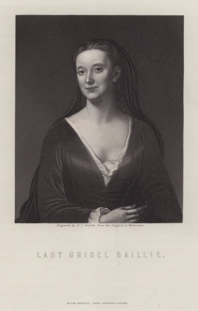 Lady Grizel Baillie, skotsk sangskriver (gravering) af George J. Stodart