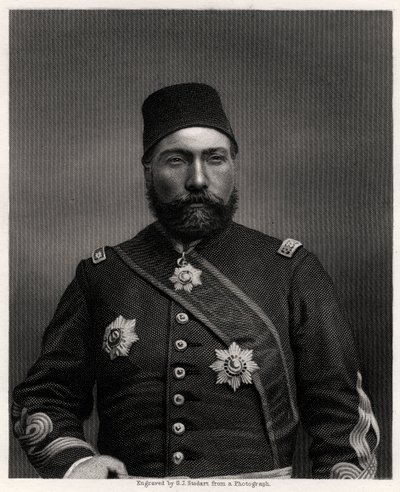 Osman Nuri Pasha, feltmarskal fra Det Osmanniske Rige, 1800-tallet af George J. Stodart