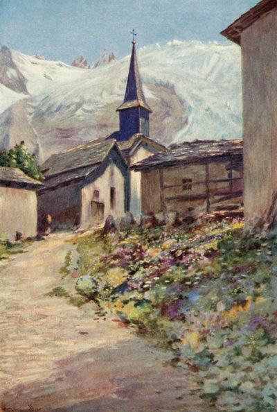 The Village of Tour (farve litho) af George Jackson Flemwell