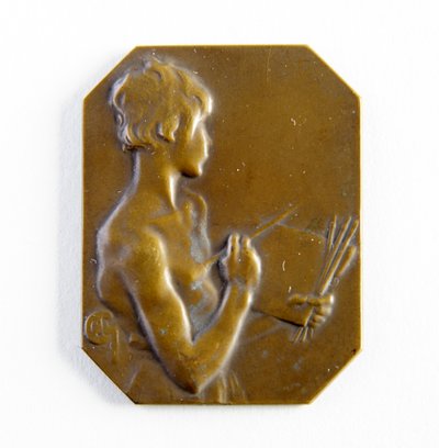 Ottekantet plakette (bronze) af George James Frampton
