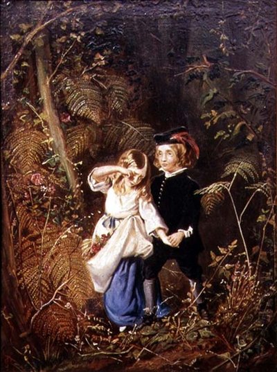 Babes in the Wood eller Lost Children (olie på lærred) af George John Pinwell