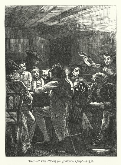 Illustration til She Stoops To Conquer (gravering) af George John Pinwell