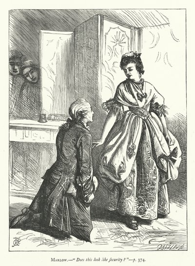 Illustration til She Stoops To Conquer (gravering) af George John Pinwell