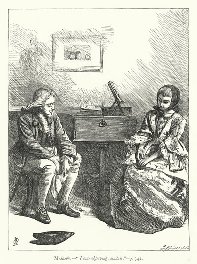 Illustration til She Stoops To Conquer (gravering) af George John Pinwell