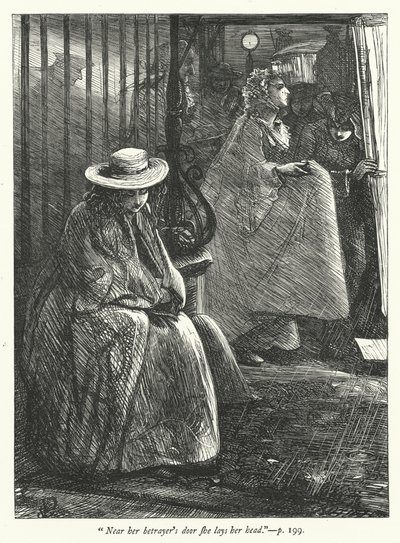 Illustration til Den øde landsby (gravering) af George John Pinwell