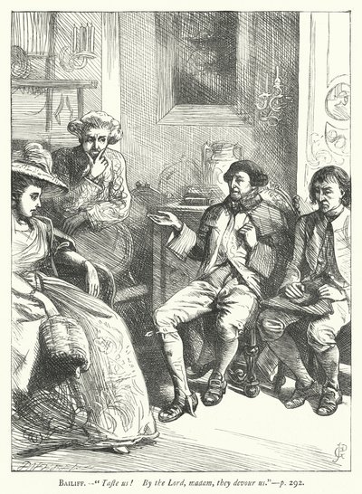Illustration til Den godmodige mand (gravering) af George John Pinwell