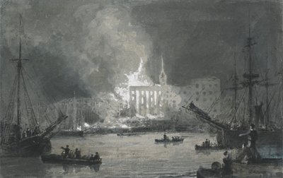 Brand på Themsen af George Jones