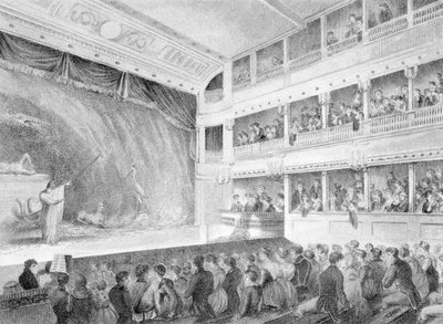 Interiør af Little Theatre, Haymarket i London, 1815 af George Jones