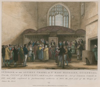 Interiør af det gamle kapel St Mary Magdalene, Guildhall af George Jones