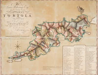 Plan over Tortola fra opmåling foretaget af George King af George King