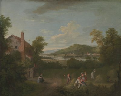 Landskab med landarbejdere af George Lambert