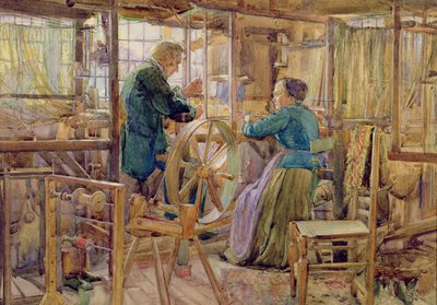 Weavers, i Coventry, 1895 (wc og gouache på papir) af George Lilly Anderson