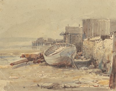 Strandet fartøj, c.1880 af George Loring Brown