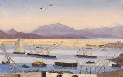 En del af Gibraltar-bugten, de spanske linjer af George Lothian Hall