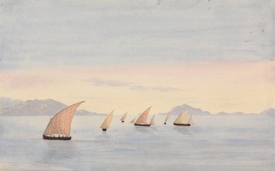 Tarifa Point, Spanien og Mons Abyla, Afrika af George Lothian Hall
