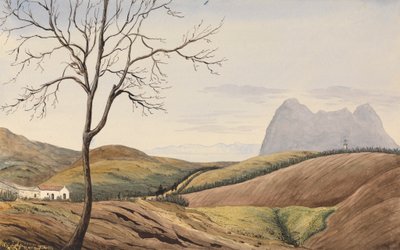 Gibraltarklippen fra Alameida ved San Roque af George Lothian Hall