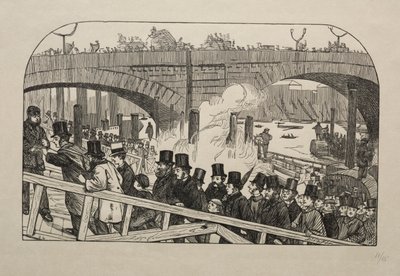 The Living Stream ved London Bridge - Under the Bridge af George Louis Palmella Busson Du Maurier