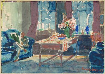 Selvportræt: Interiør af min lejlighed i New York af George Luks