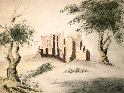 The Old Manor House of Woodstock, 1700-tallet (wc og kridt på papir) af George Marquis of Blandford