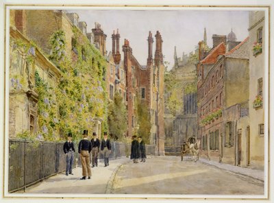 Keats Lane, Eton College, 1895 (wc) af George Moore Henton
