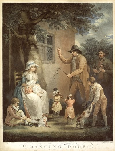 Dansende hunde, ca. 1800 af George Morland
