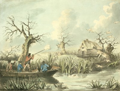 Andeskydning, ætset af Thomas Rowlandson (1756-1827), pub. af J. Harris, 1789 (farvet radering) (se også 125725-27) af George Morland