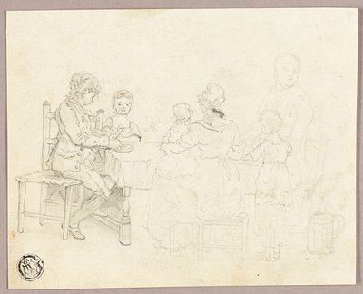 Familie ved et bord af George Morland