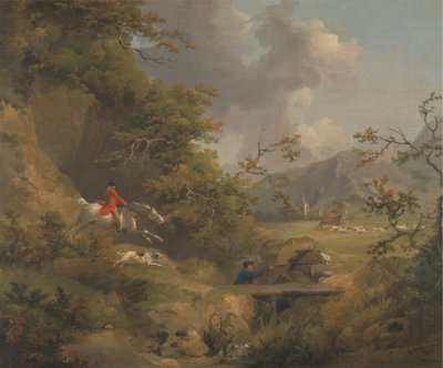 Rævejagt i Bakket Land af George Morland