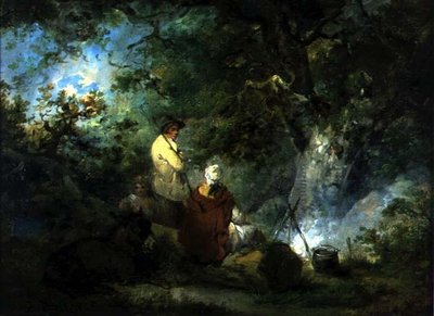 Sigøjnere ved et lejrbål af George Morland