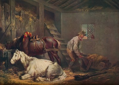 Heste i en stald, 1791 af George Morland