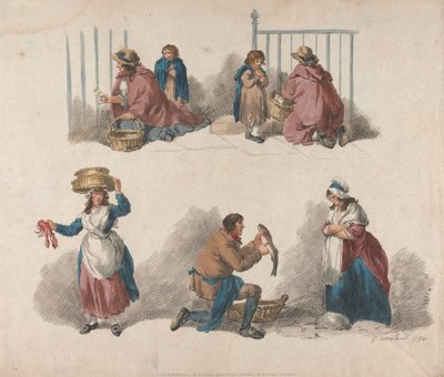 Sæt på fem: Fem undersøgelser af kræmmere af George Morland