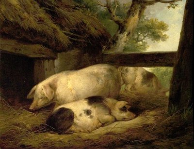 Studie af svin af George Morland