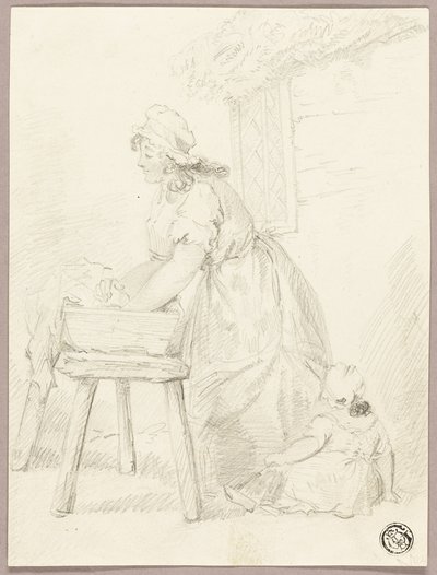 Kvinde vasker tøj af George Morland