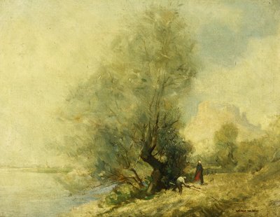 På Seinen nær Chateau Gaillard ved Les Andeleys mellem Rouen og Paris af George Murray