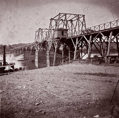 Bro over Tennessee River ved Chattanooga, ca. 1864. af George N. Barnard