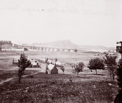 Bridge Builders Camp overfor Chattanooga, ca. 1864. af George N. Barnard