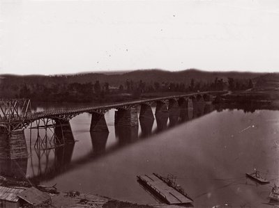 Bro over Tennessee River ved Chattanooga, ca. 1864. af George N. Barnard