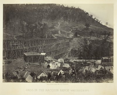 Gå forbi Raccoon Range, Whiteside nr. 1, 1864. af George N. Barnard