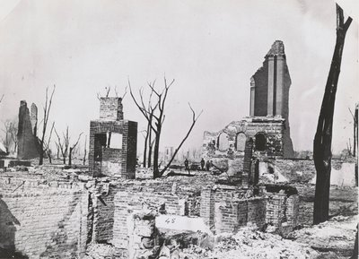 Ruinerne af Chicago Historical Society-bygningen efter Great Chicago Fire, 1871 af George N. Barnard