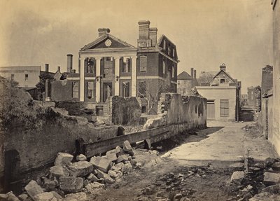 Ruinerne af Pinckney Mansion, Charleston, South Carolina af George N. Barnard