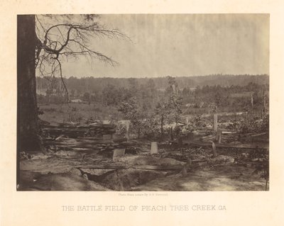 Slagmarken ved Peach Tree Creek, Georgia af George N. Barnard
