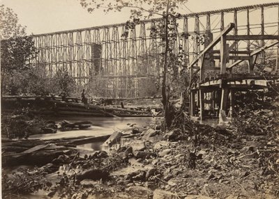 Trestle Bridge ved Whiteside af George N. Barnard