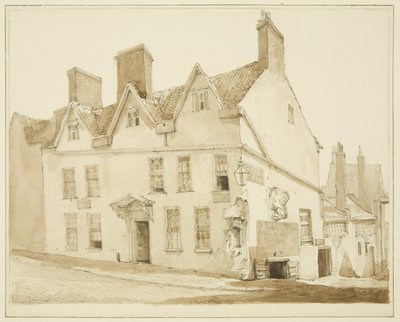 Corner of Pipe Lane og Frogmore Street (blyant og akvarel på papir) af George Orleans Delamotte