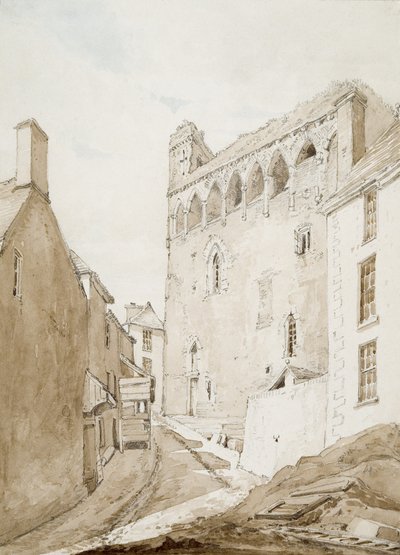Swansea Castle (akvarel og blyant på papir) af George Orleans Delamotte