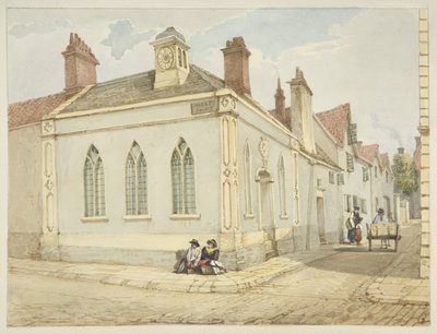 Trinity Chapel and Almshouse (blyant og akvarel på papir) af George Orleans Delamotte