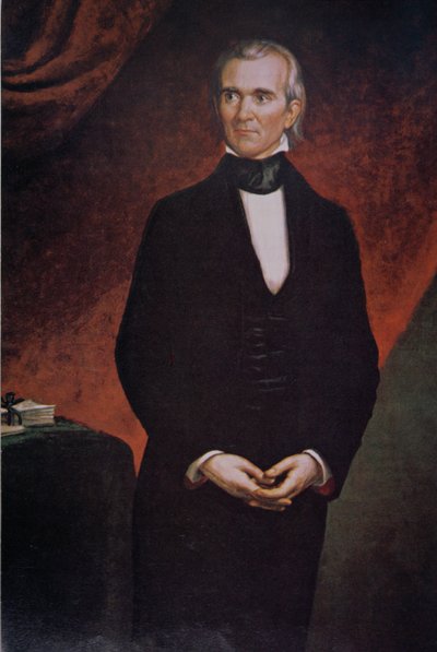 James Knox Polk (1795-1849) (farve litho) af George Peter Alexander (after) Healy