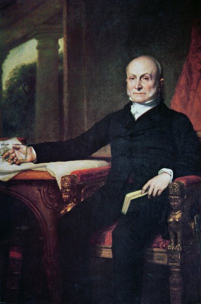 John Quincy Adams (1767-1848) (farve litho) af George Peter Alexander Healy