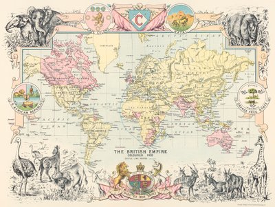 Kort over det britiske verdensimperium, fra Castle Line Atlas of South Africa af George Philip