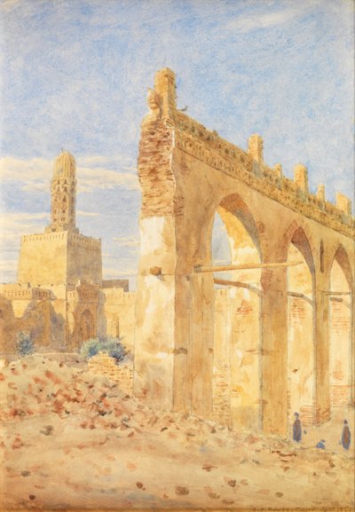 Ruinerne af Gama al-Hakim, Cairo (akvarel) af George Price Boyce